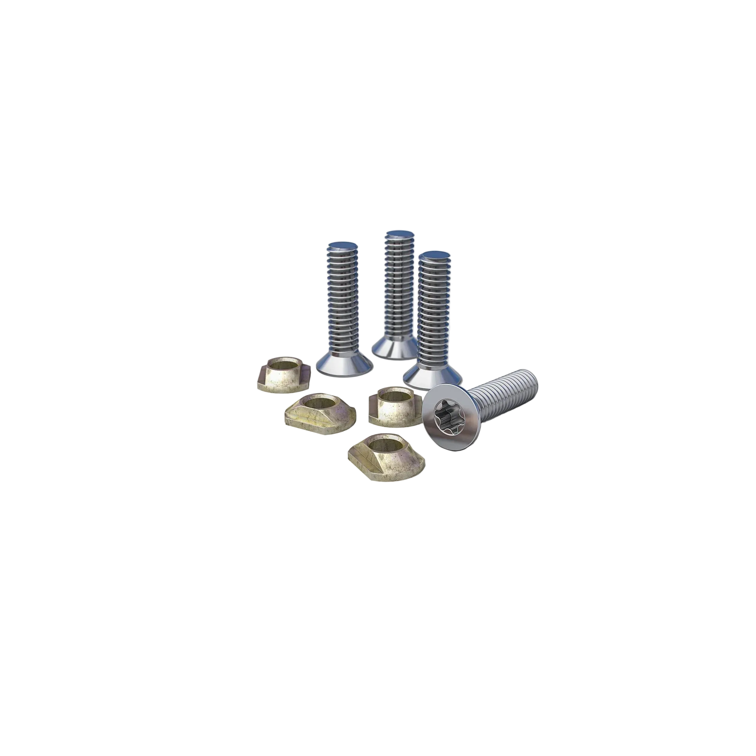 Phantom Wingfoil Nuts and Screw Set – Stainless steel mounting hardware for US box tracks, compatible with Drift and Strato foil setups.