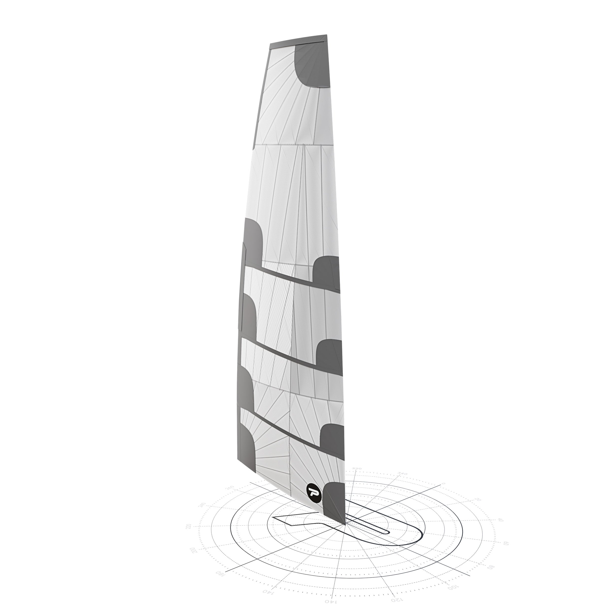 Grand-voile radiale à corne