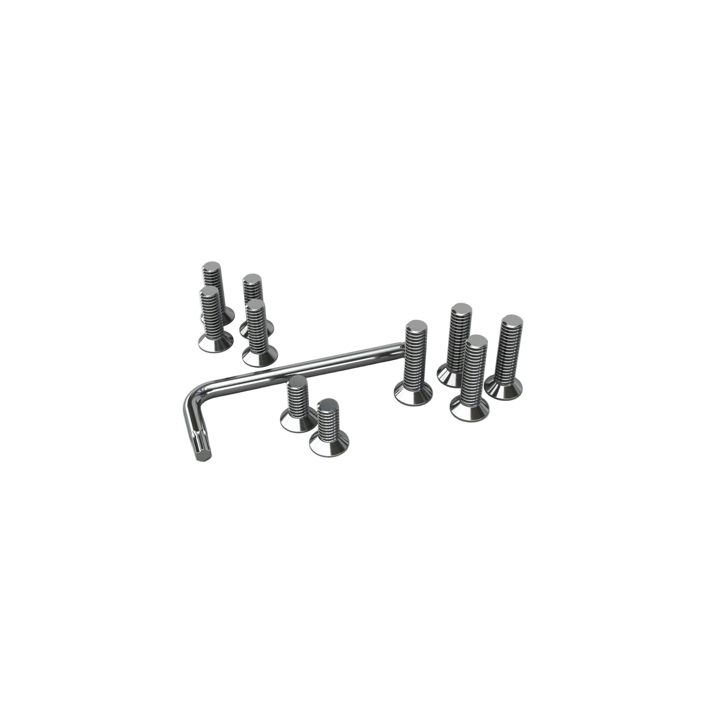 Complete Phantom Wingfoil Screw Set with Torx L-key tool for Drift and Strato foil assembly - Marine-grade stainless steel hardware.